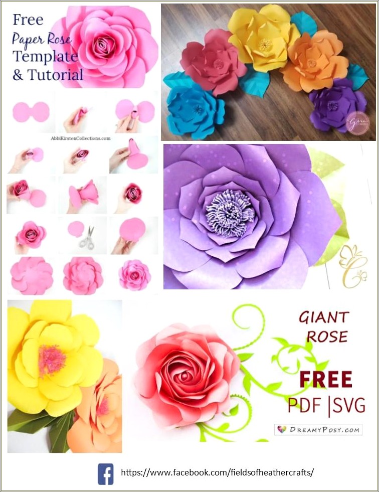 Free Diy Cricut Paper Flower Template Resume Example Gallery