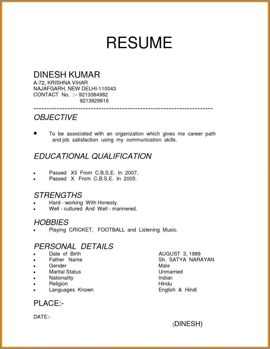 3 Types Of Resume And Examples