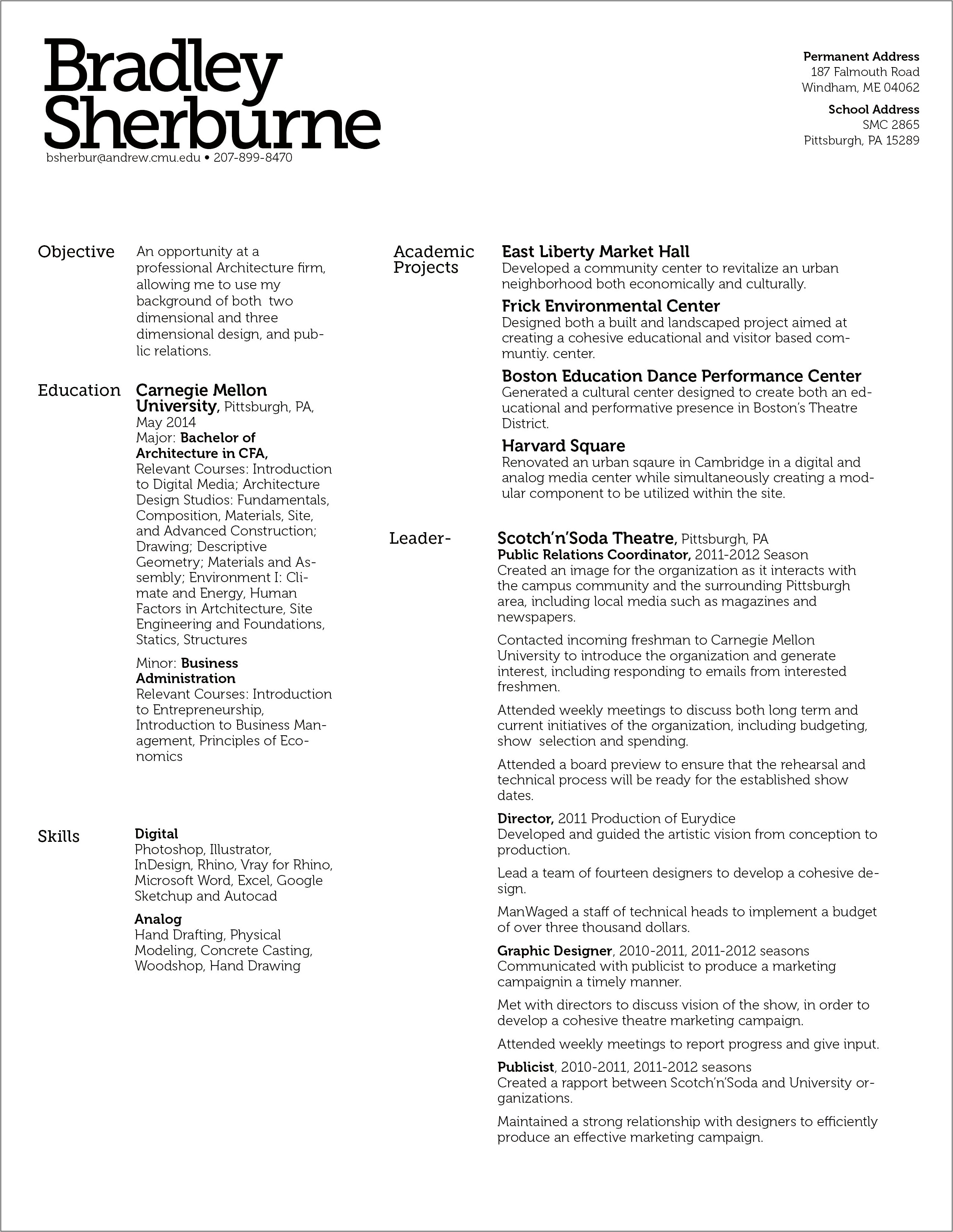 Action Words For An Architeture Resume