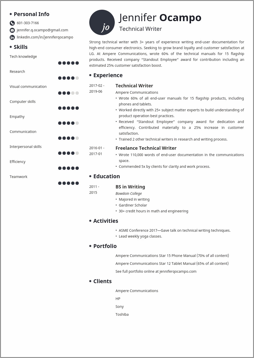 action-words-for-technical-writer-resume-resume-example-gallery