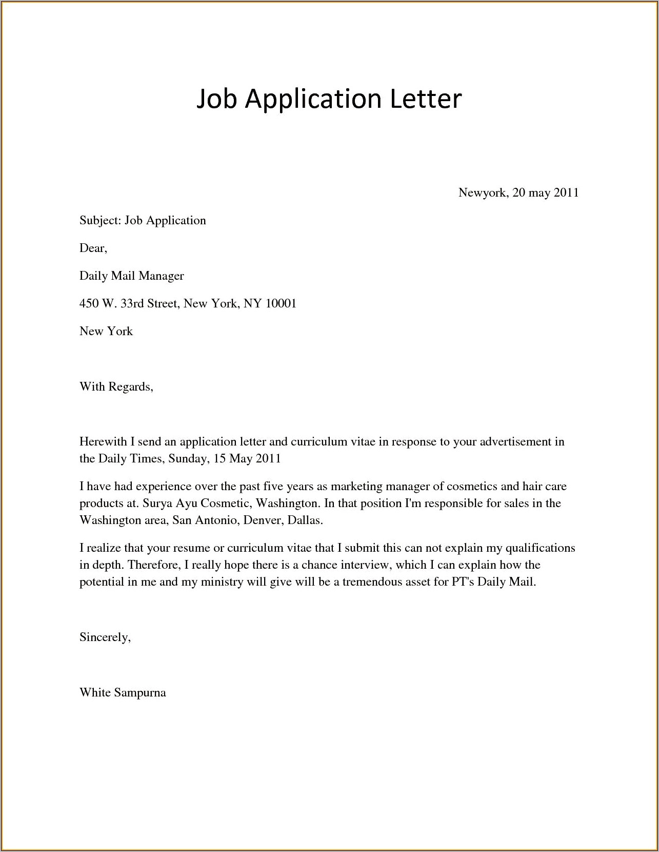 Addition Ainformation Job Application Resume