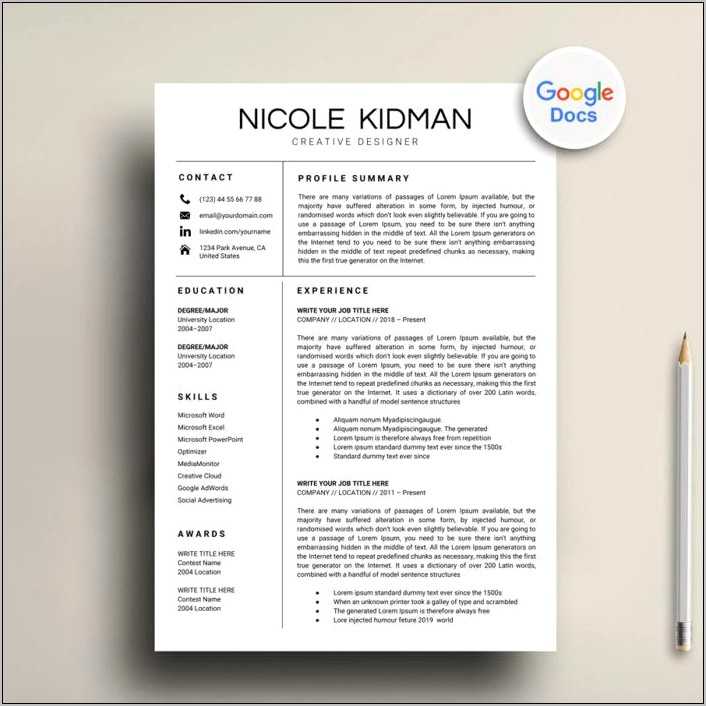 Are Google Docs Resume Templates Good Resume Example Gallery