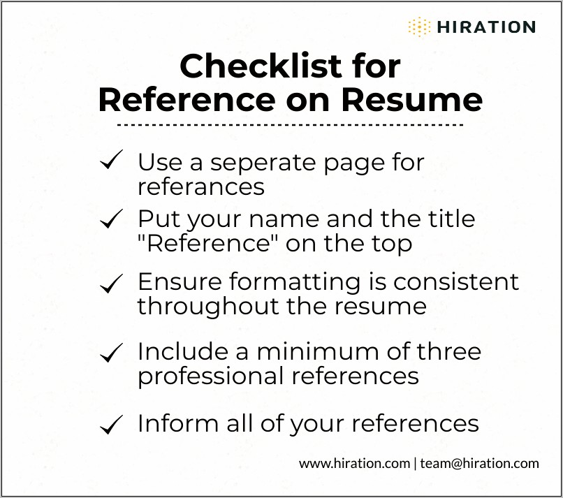 Are Your Supposed To Put References Ona Resume