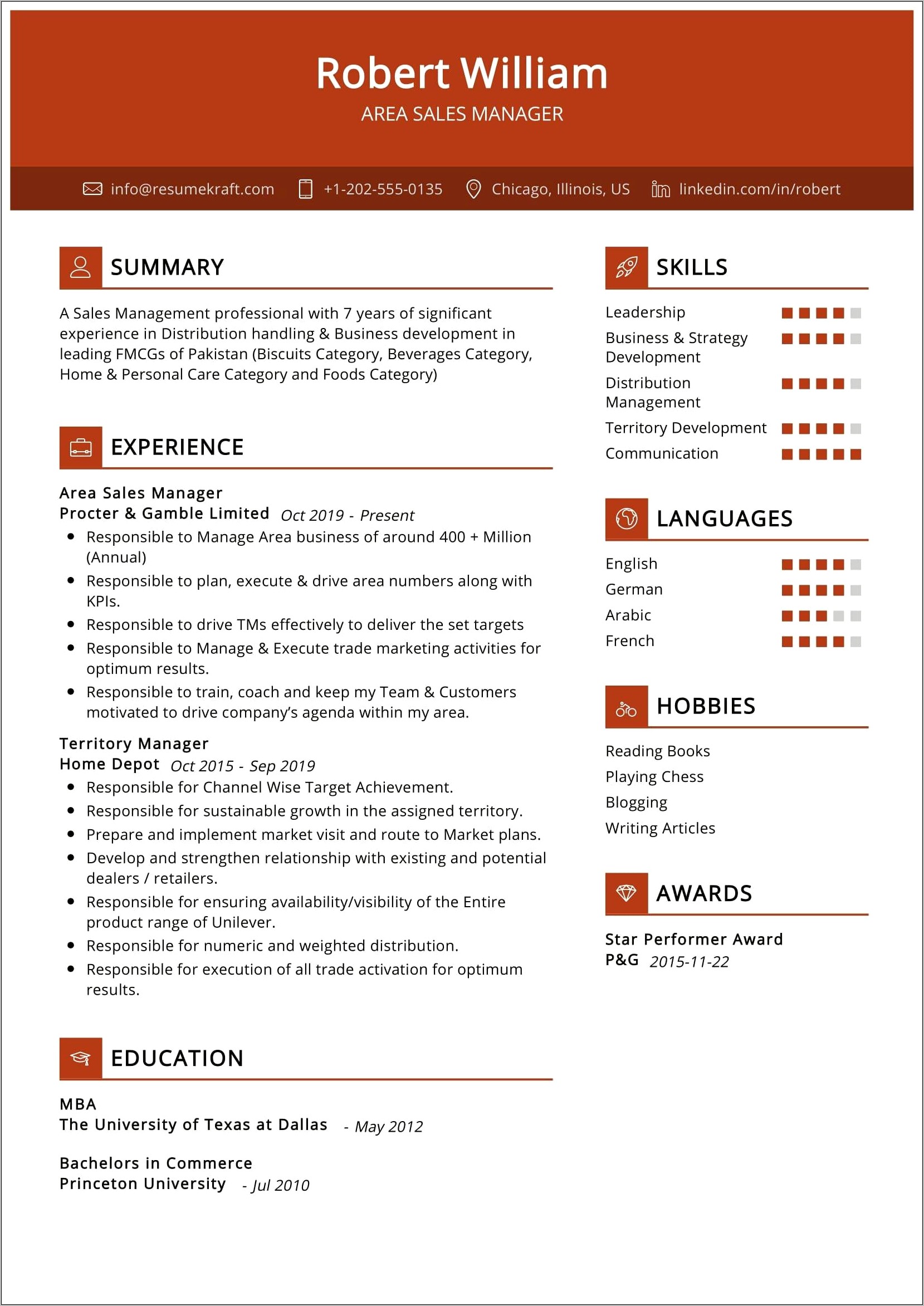 Marketing And Sales Manager Resume Sample Resume Example Gallery