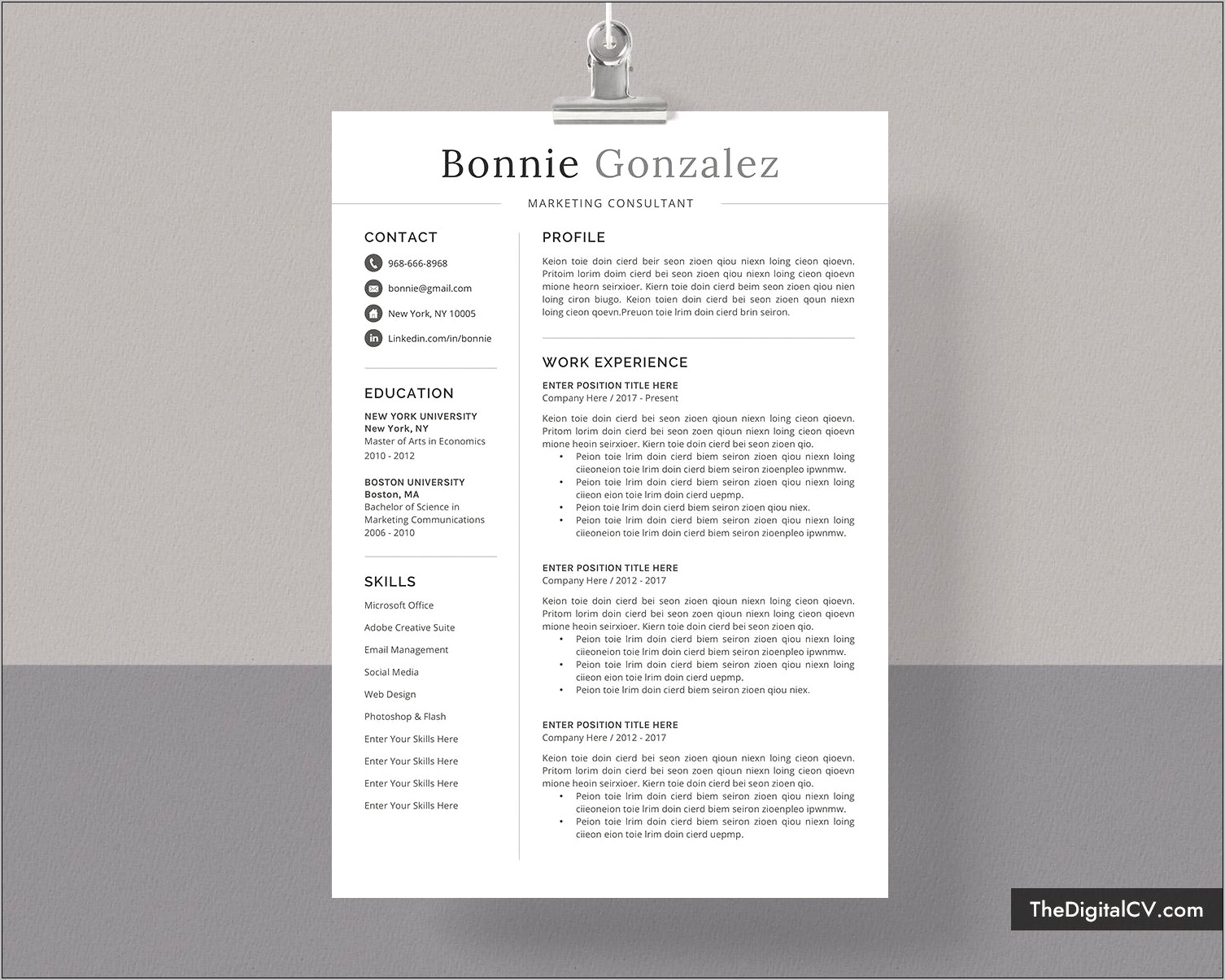 basic-black-and-white-resume-word-resume-example-gallery