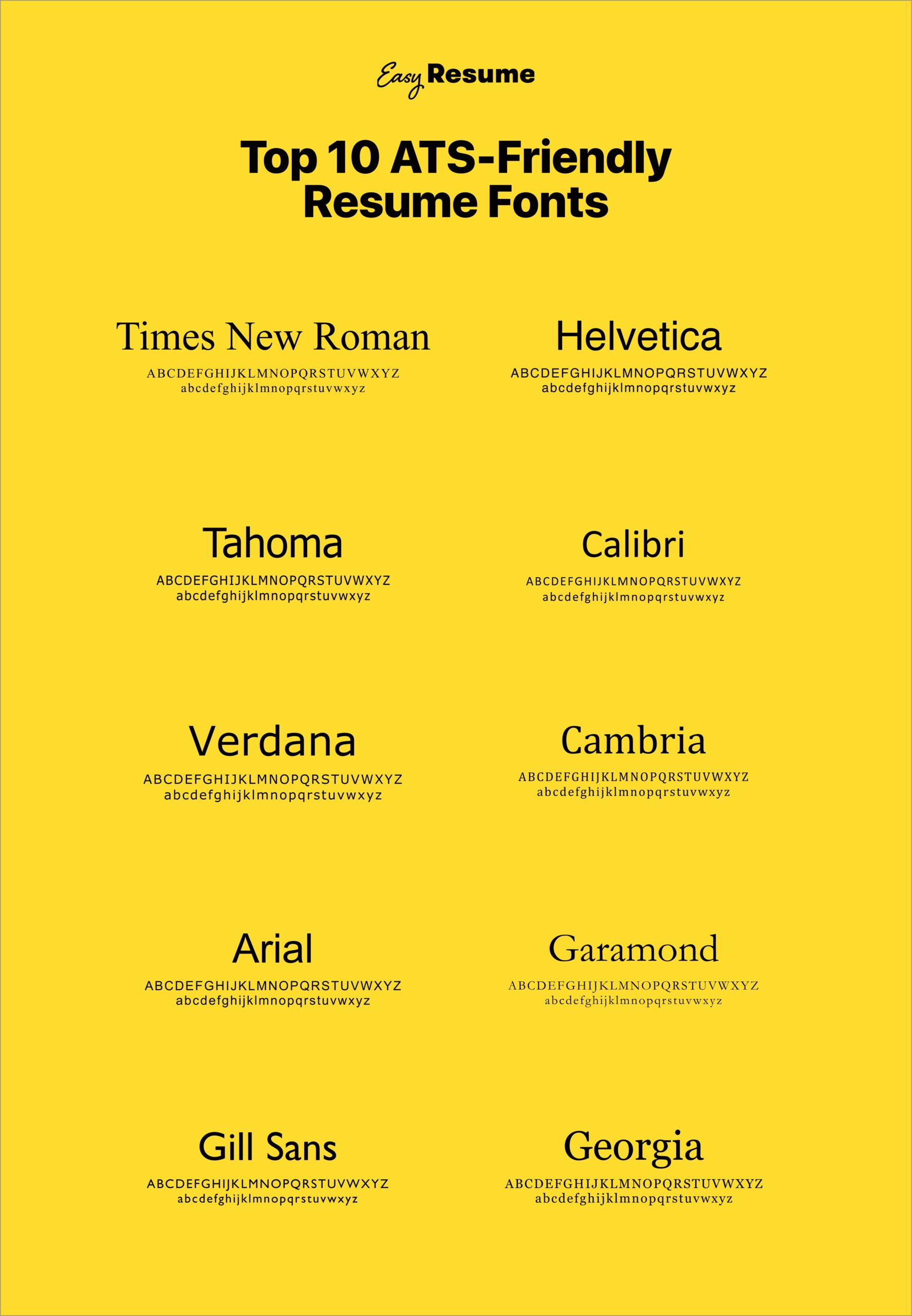 Best Font For A Resume 2016