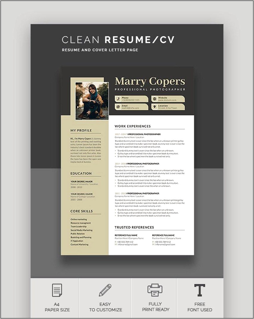 Best Font Size For Resume Name