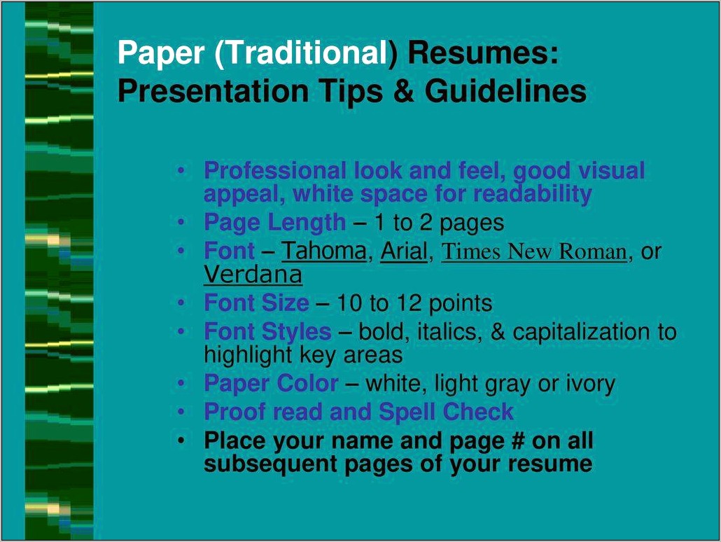 Best Font Size Times New Roman For Resume