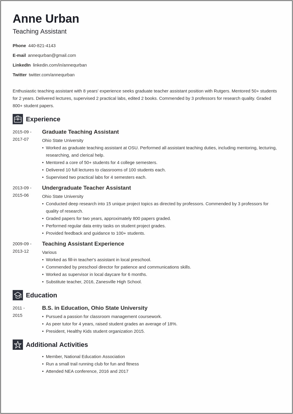 Best Font Size To Use For Resume