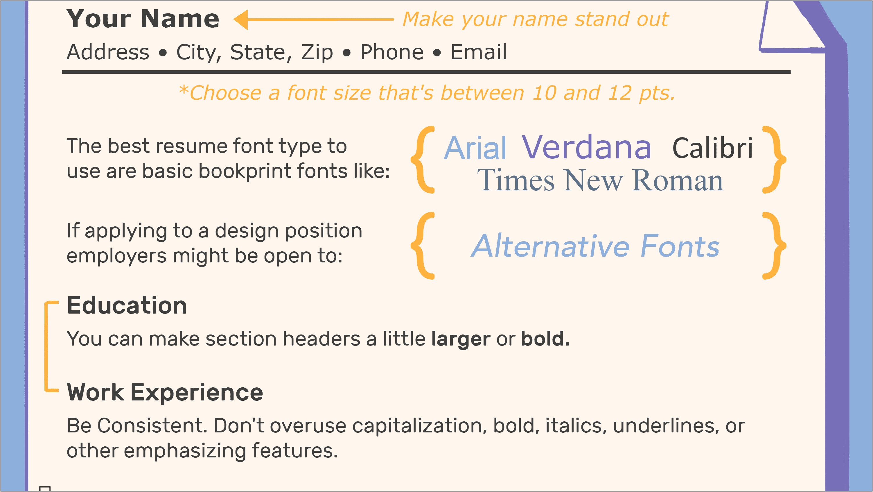 Best Font To Use For Resume 2013