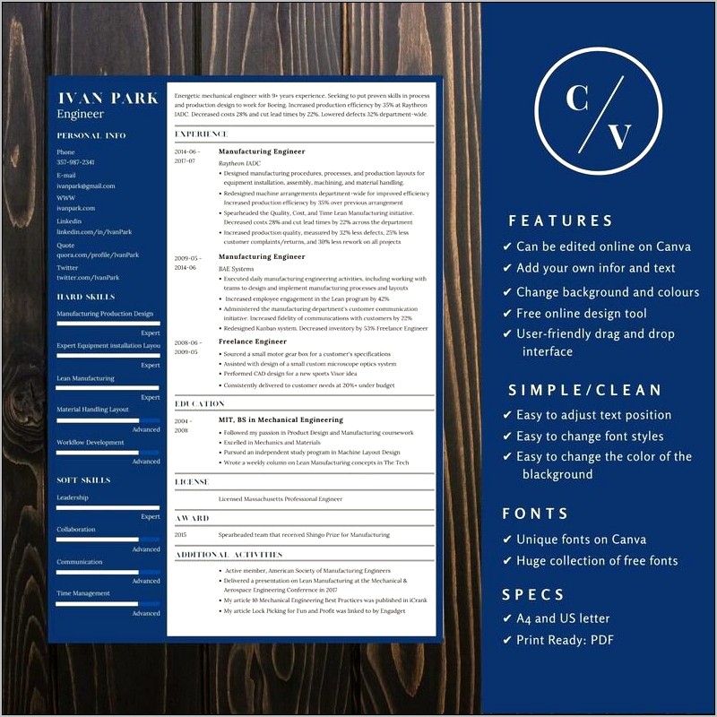 Canva Actrss Template Resume