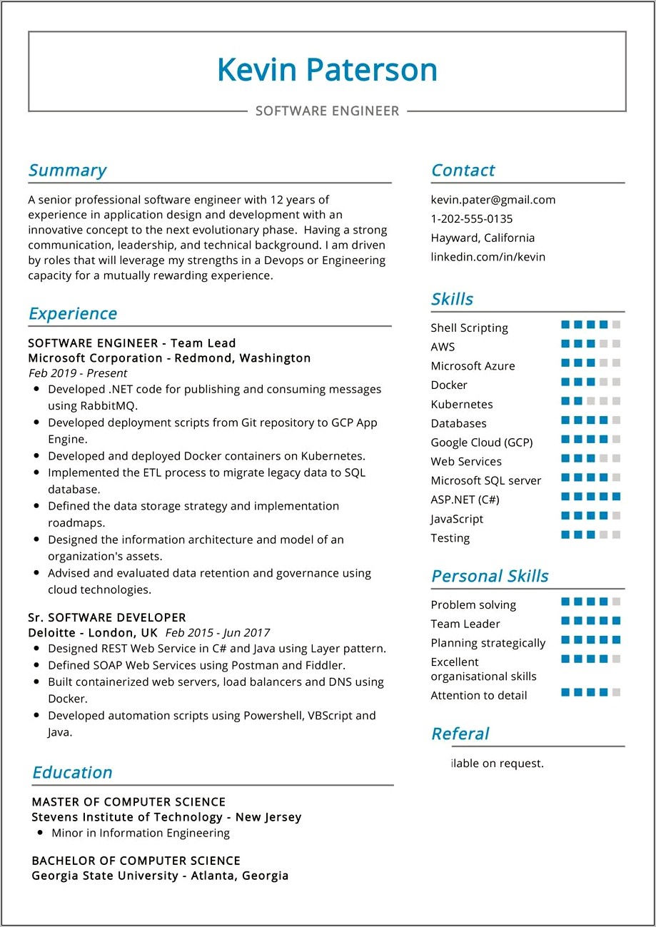 Best Format For Develper Resume