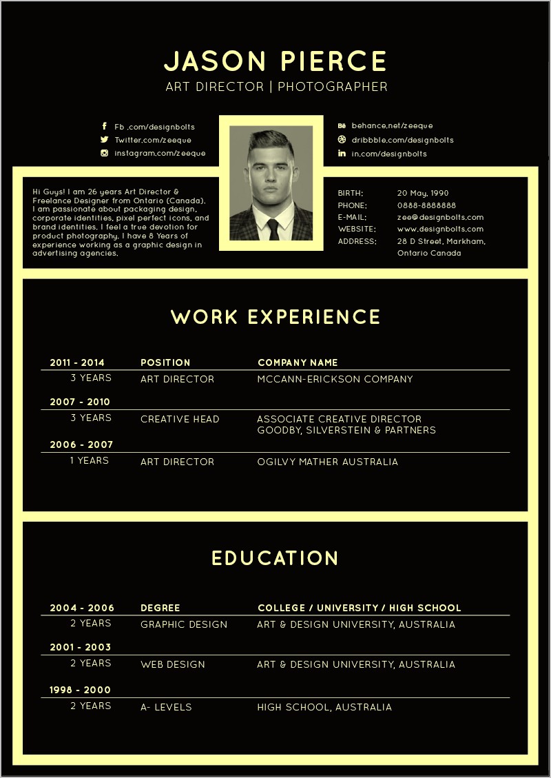 Best Format For Resume For Designer