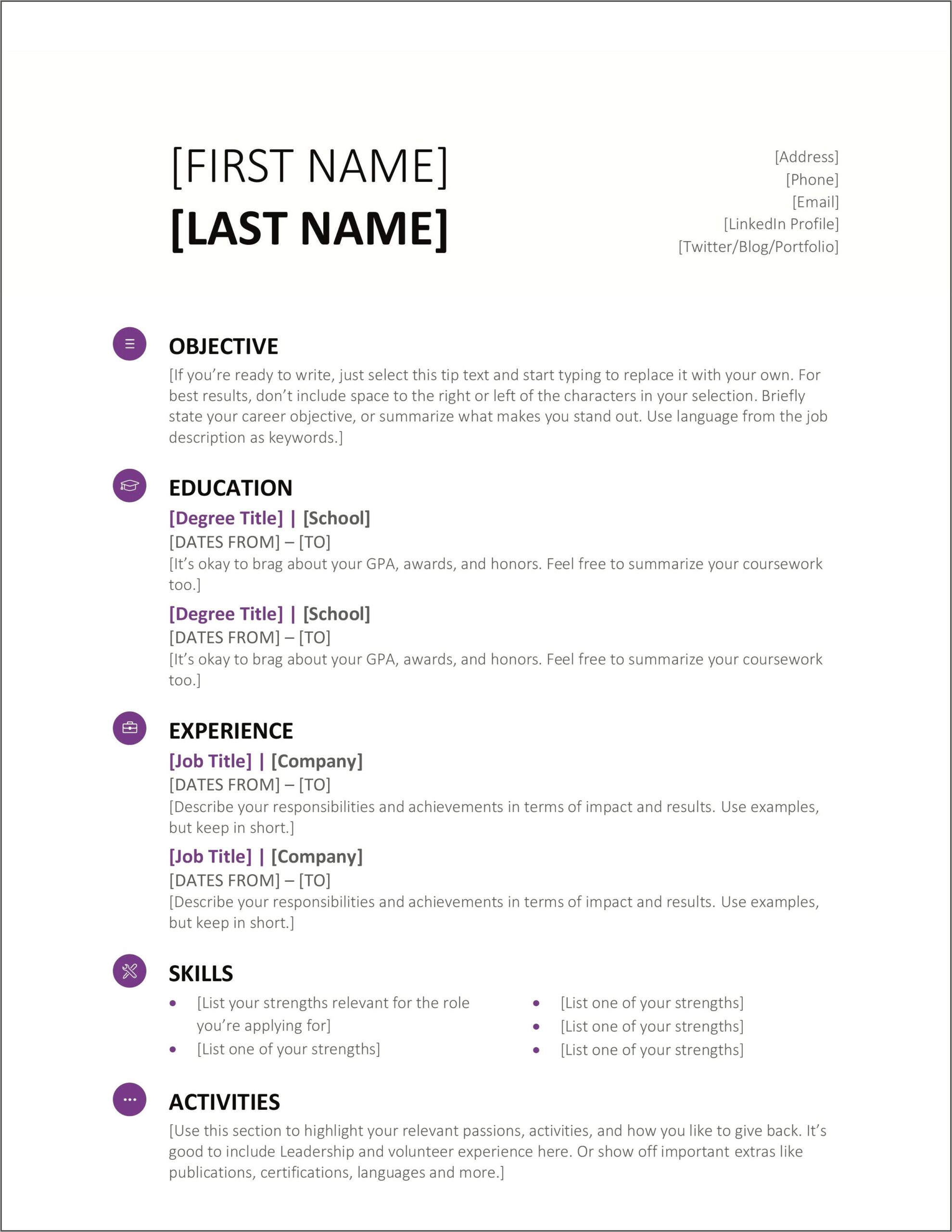 functional resume templates and open office document