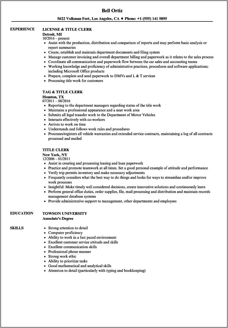 Best Title Font For Resume