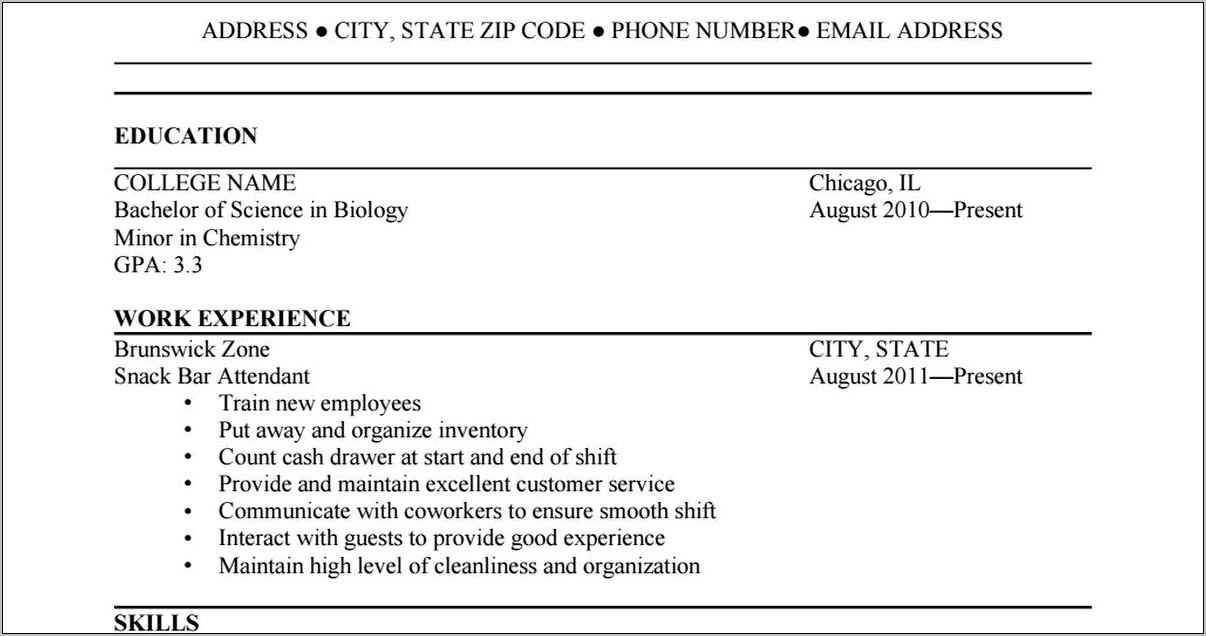 Best Way To Format Resume One Job