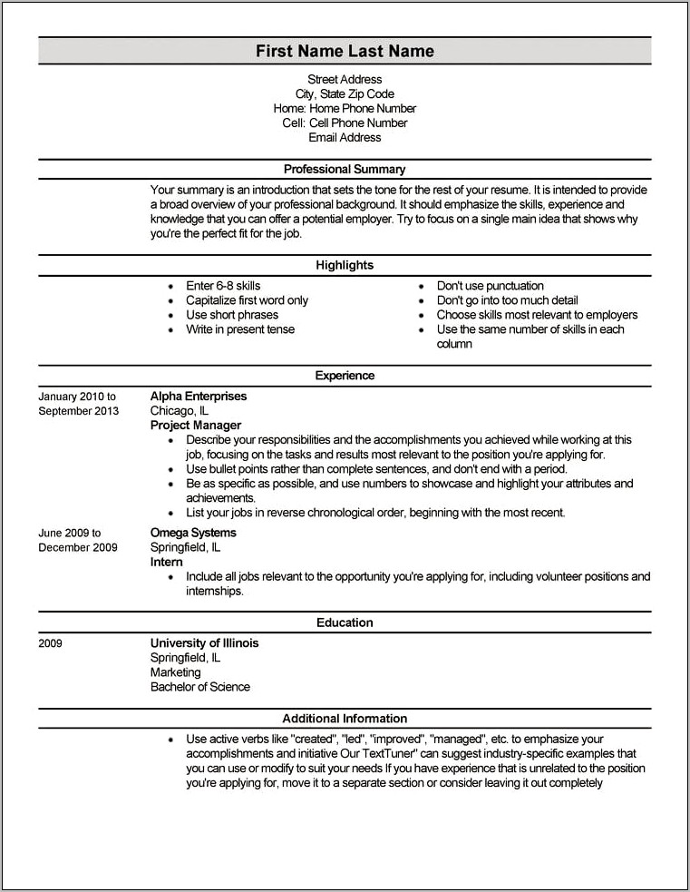 Capitalize Skills Section Of Resume