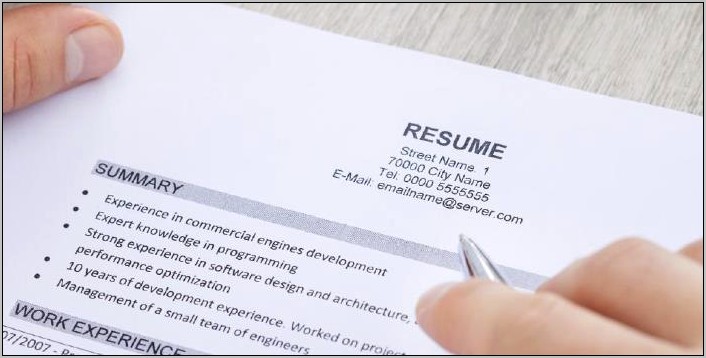 Check List For A Good Resume