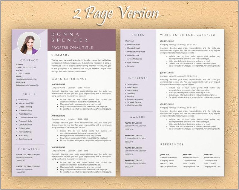 Combination Resume Template For Stay At Home Mom