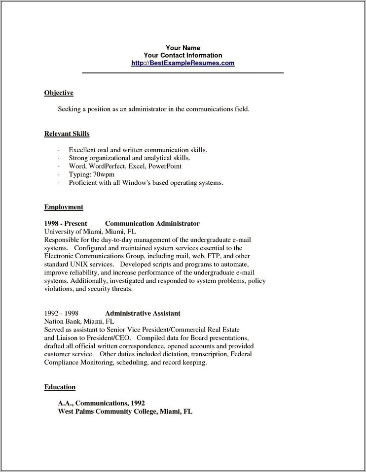 Commuincaiton Skills Examples On A Resume