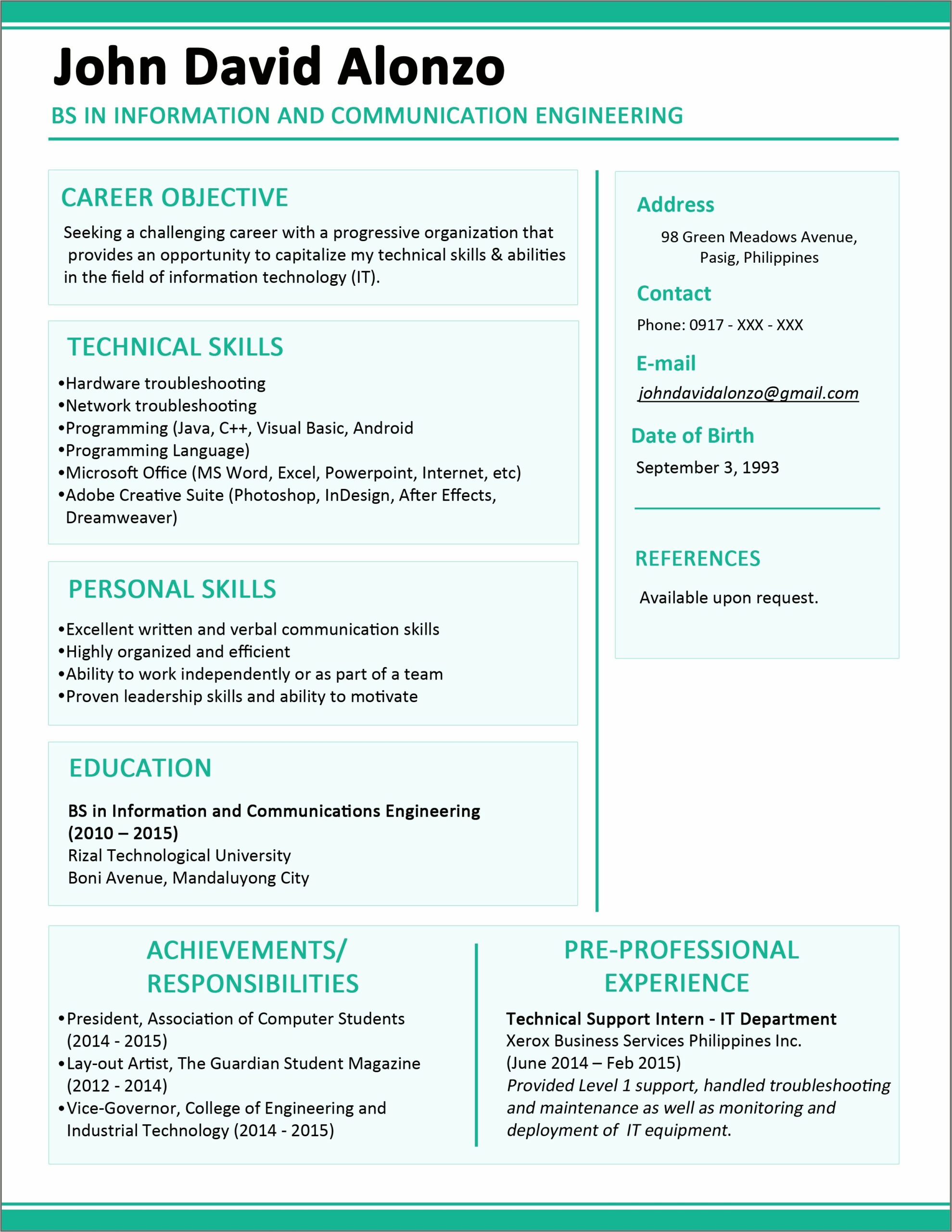 Copiable Resume Example For Staff Rn