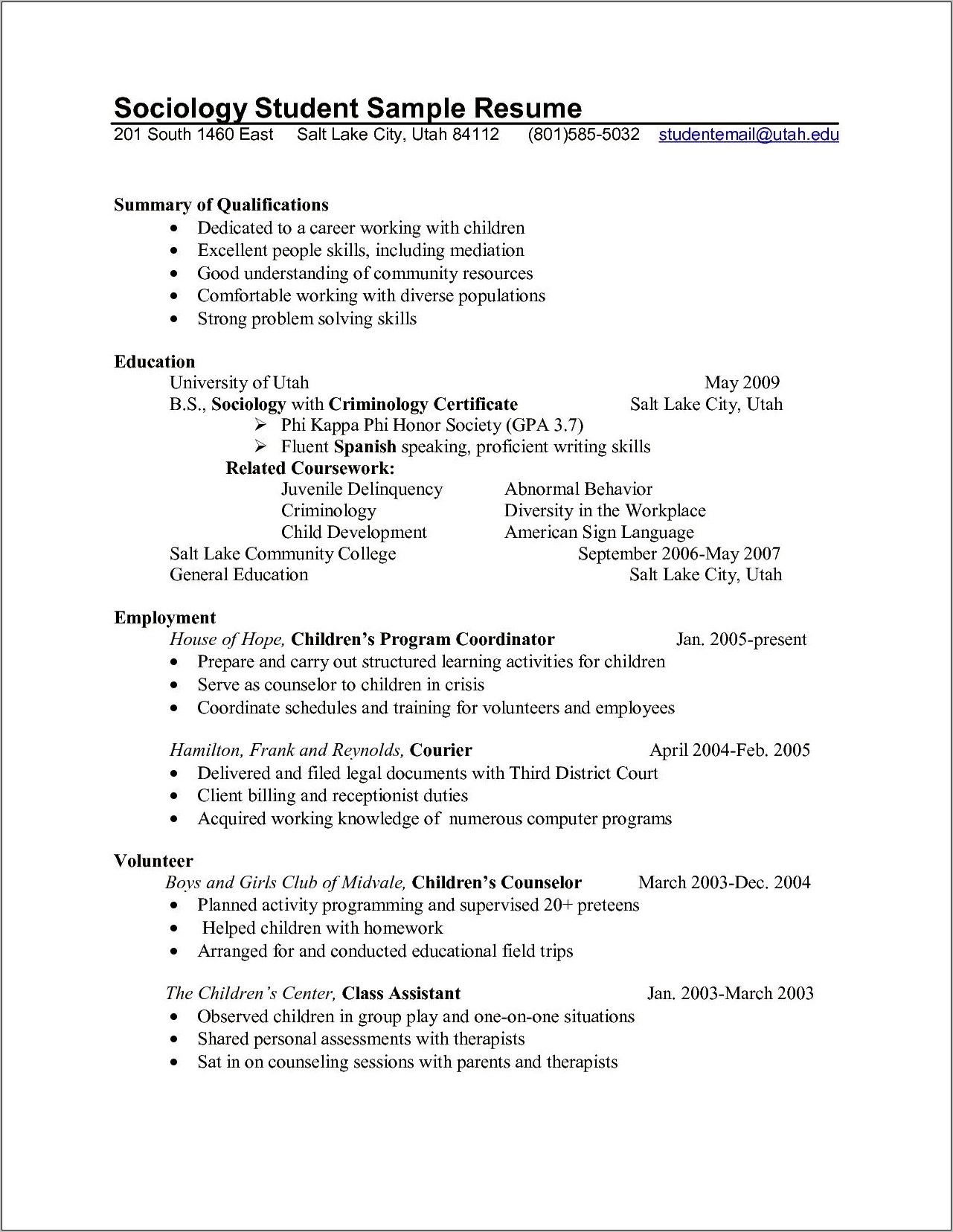 Counselor In Training Sample Change Career Resume