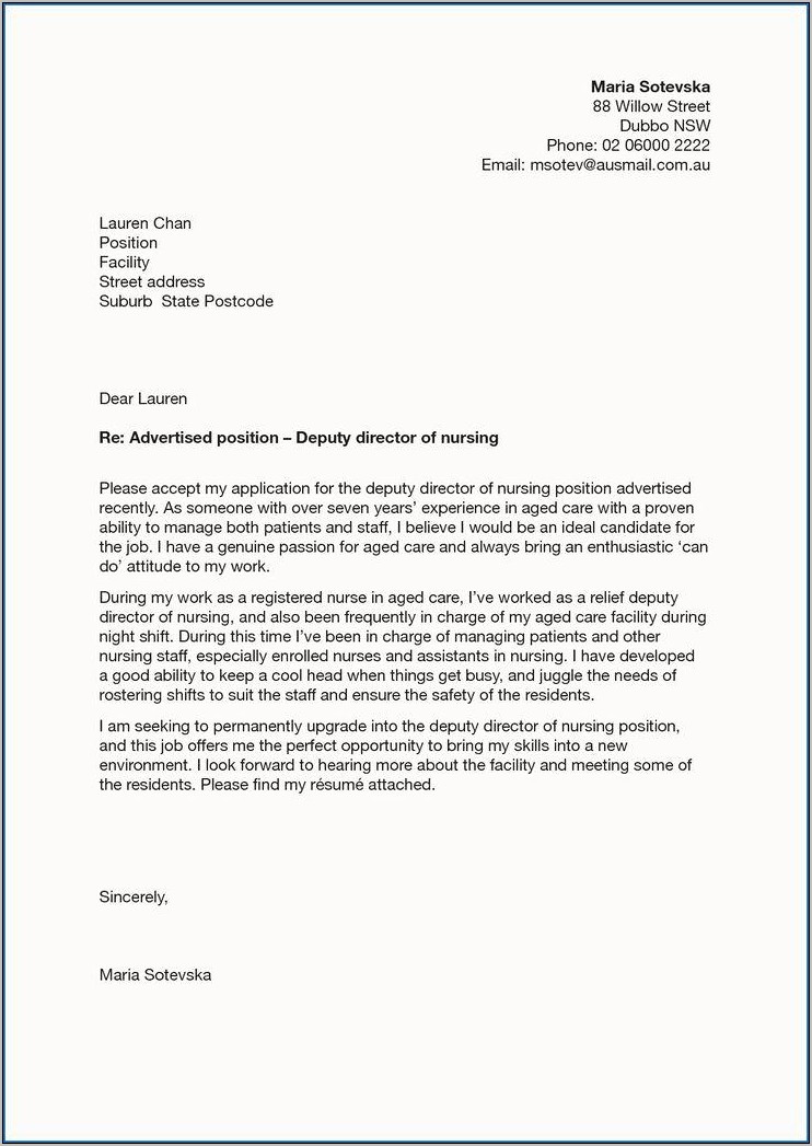 Nursing Assistant Cover Letter Examples For Resume Resume Example Gallery