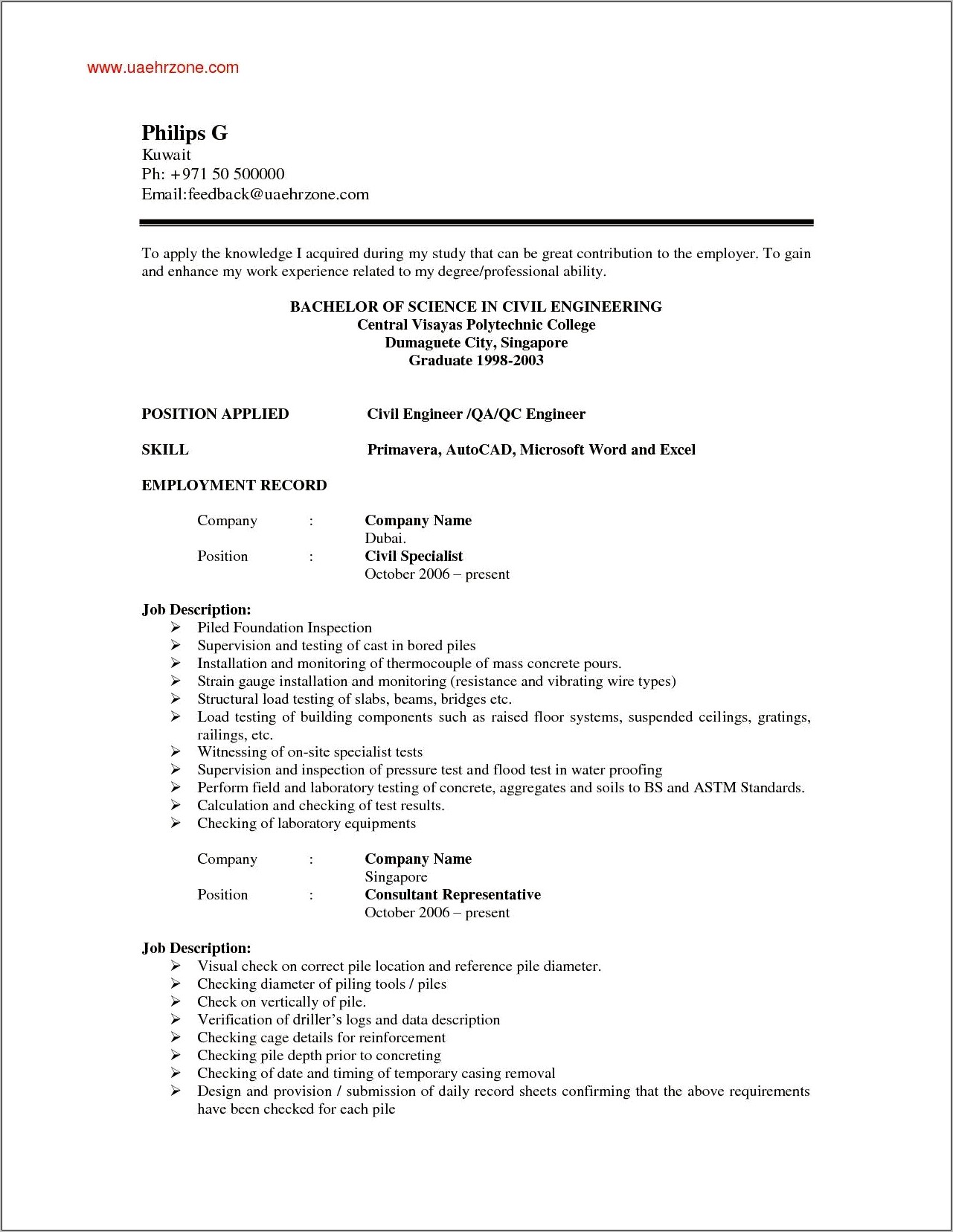 Cpa Resume Sample Entry Level Philippines Resume Example Gallery