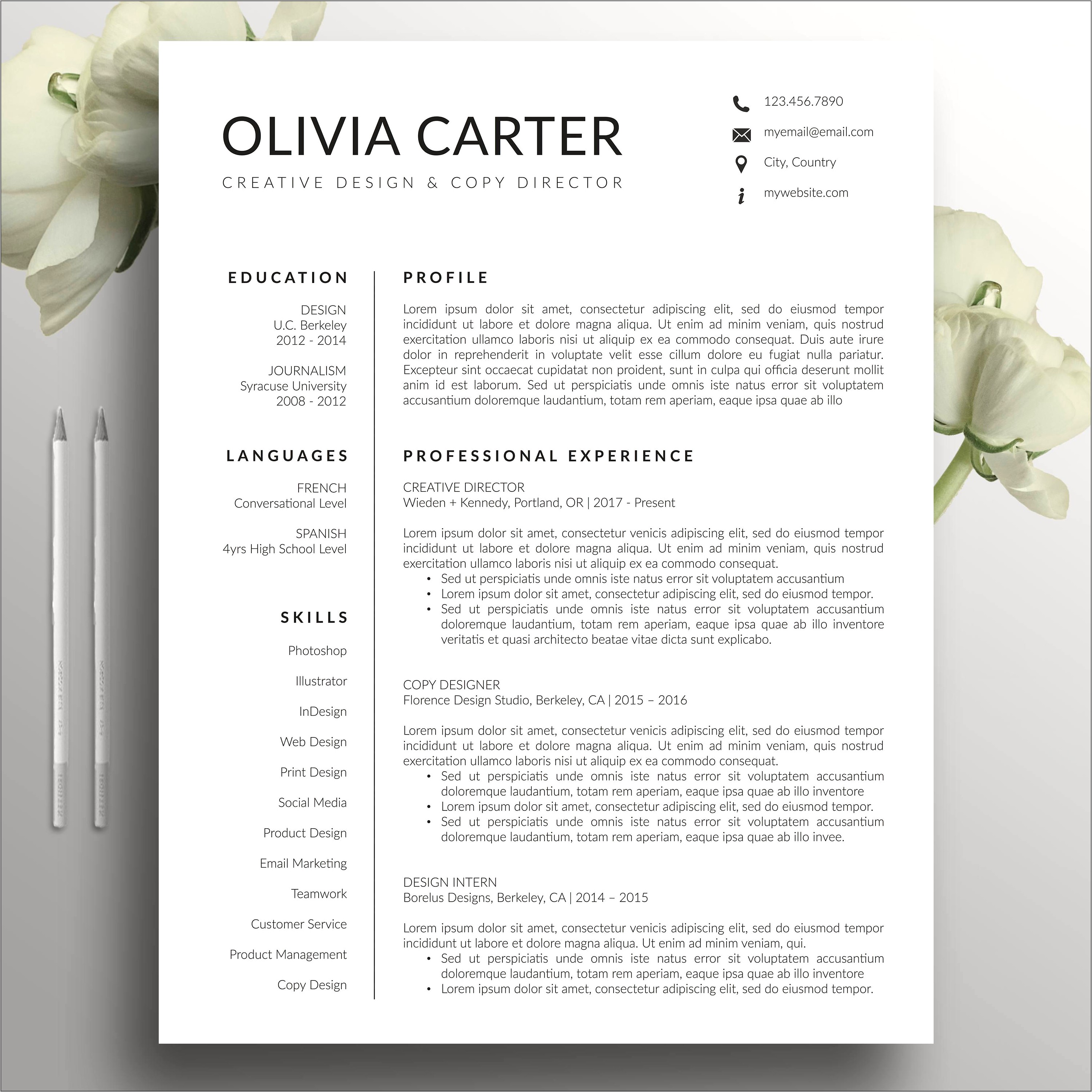 Creative Resume And Cover Letter Template