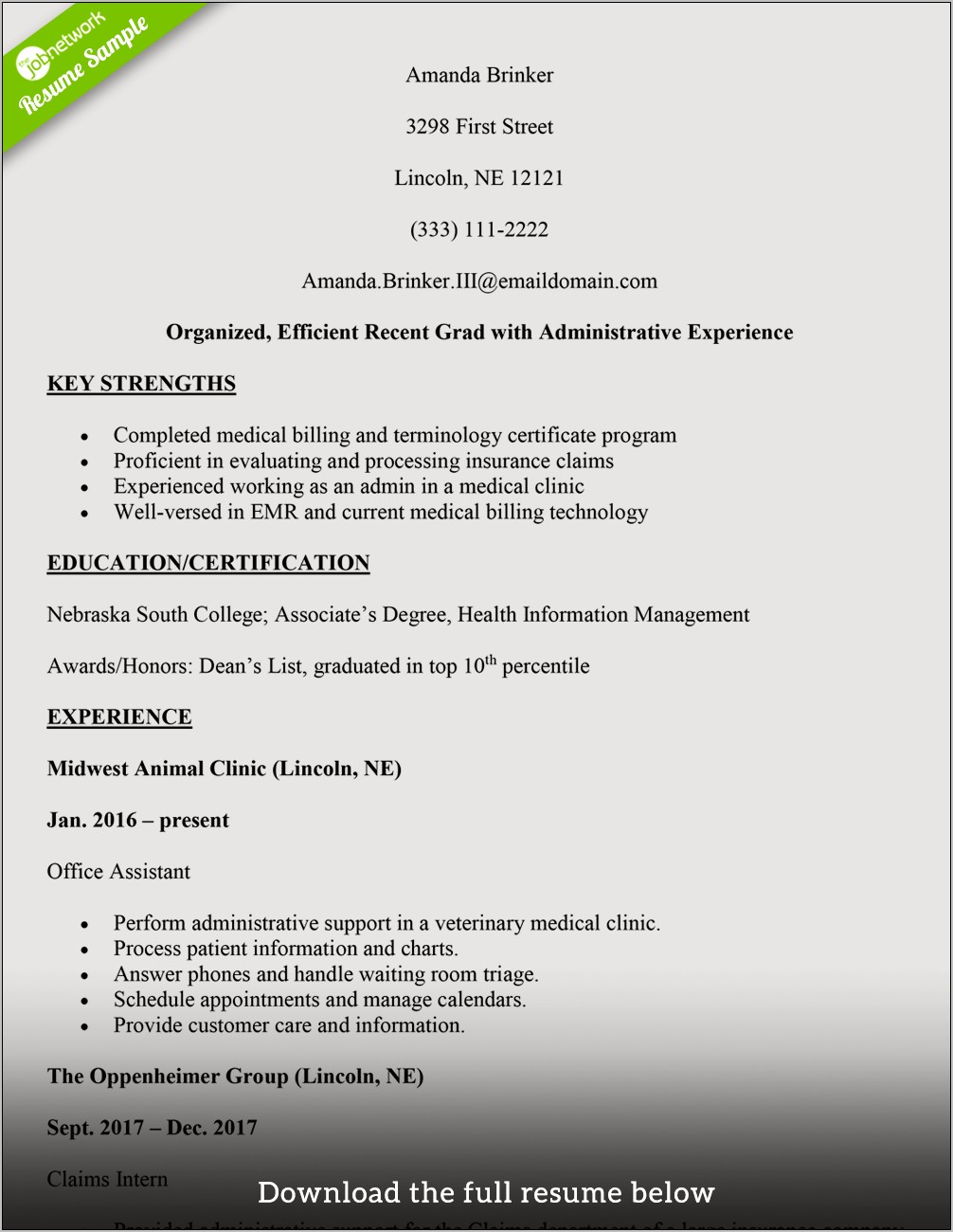 Currently Working On A Certifaction Resume