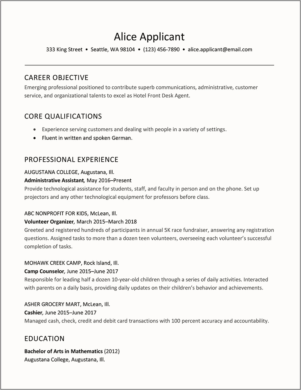 Customer Service Desk Job Description For Resume