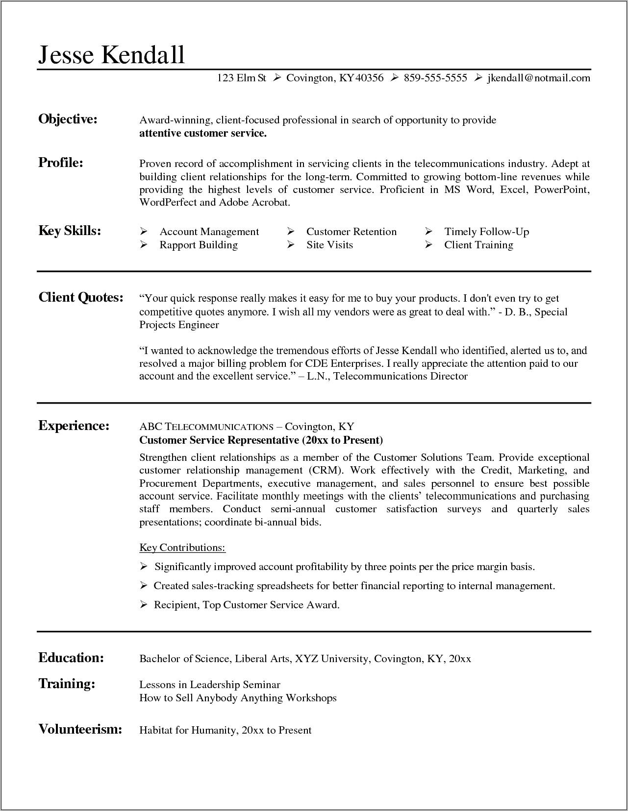 Customer Service Resume Objective With No Experience