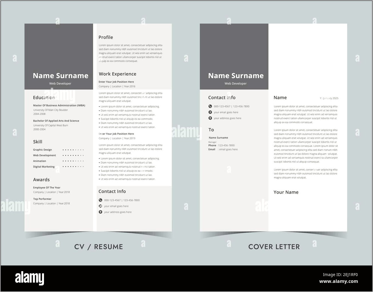 Cv And Cover Letter Resume Template