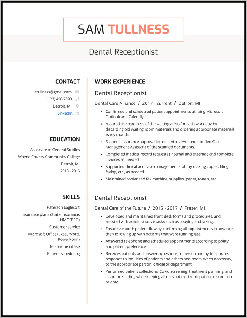 dental assistant resume template microsoft word