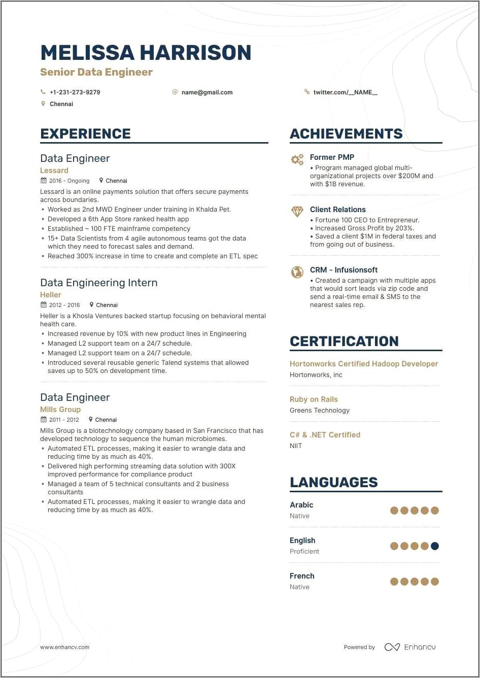 Description Of Etl Based Projects In Resume