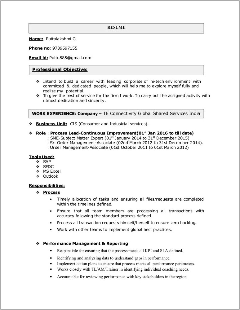 Determining A Business Objective For Resume Cv