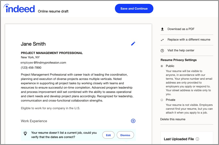 Different Resume For Each Job In Indeed