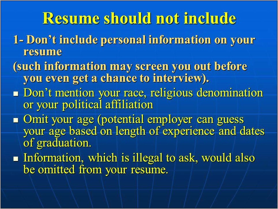 Do You Put Your Age In A Resume