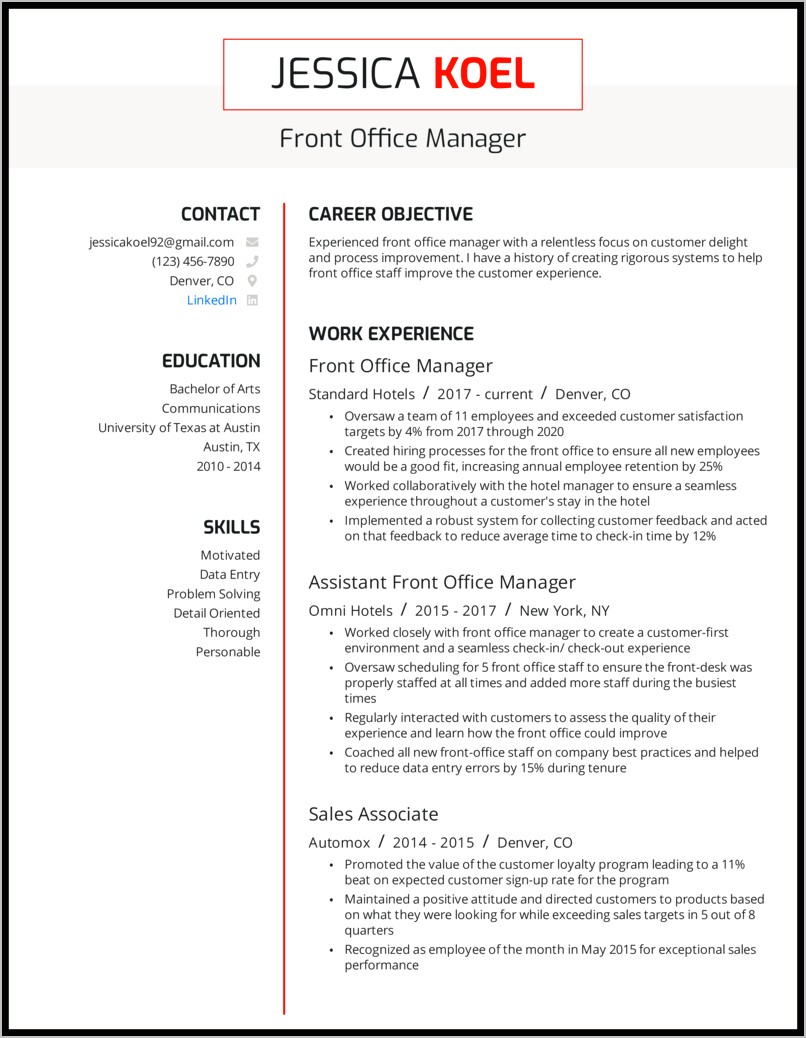 Does Office Manager Resume Require Graduation Year