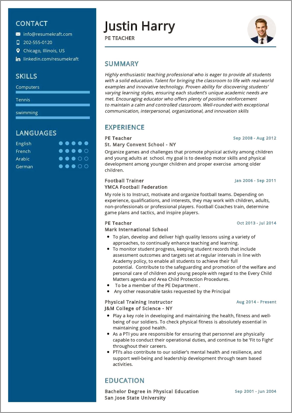 Education And Qualification Resume Work Experience Usa Resume