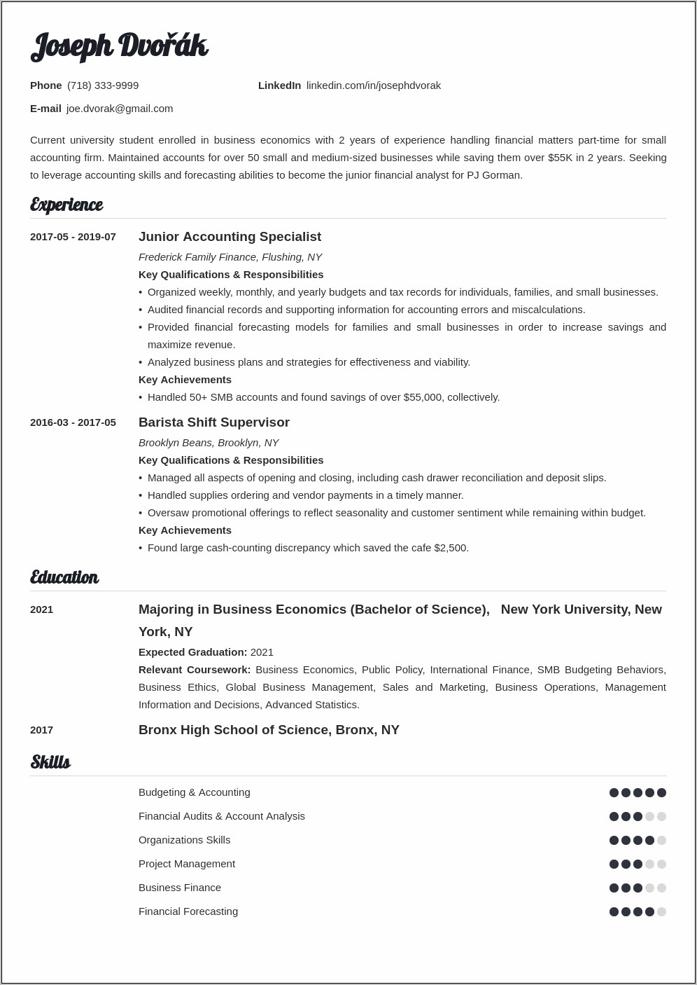 Education Summary For Resume Examples Resume Example Gallery