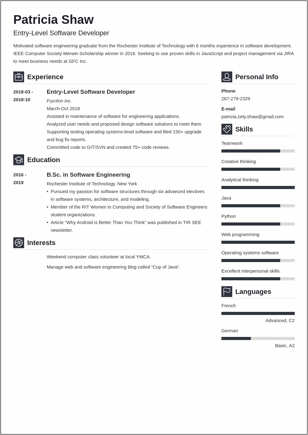 Entry Level Engineer Resume With No Experience