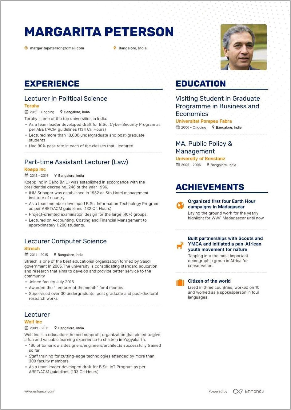 Example Library Science Graduate Student Resume