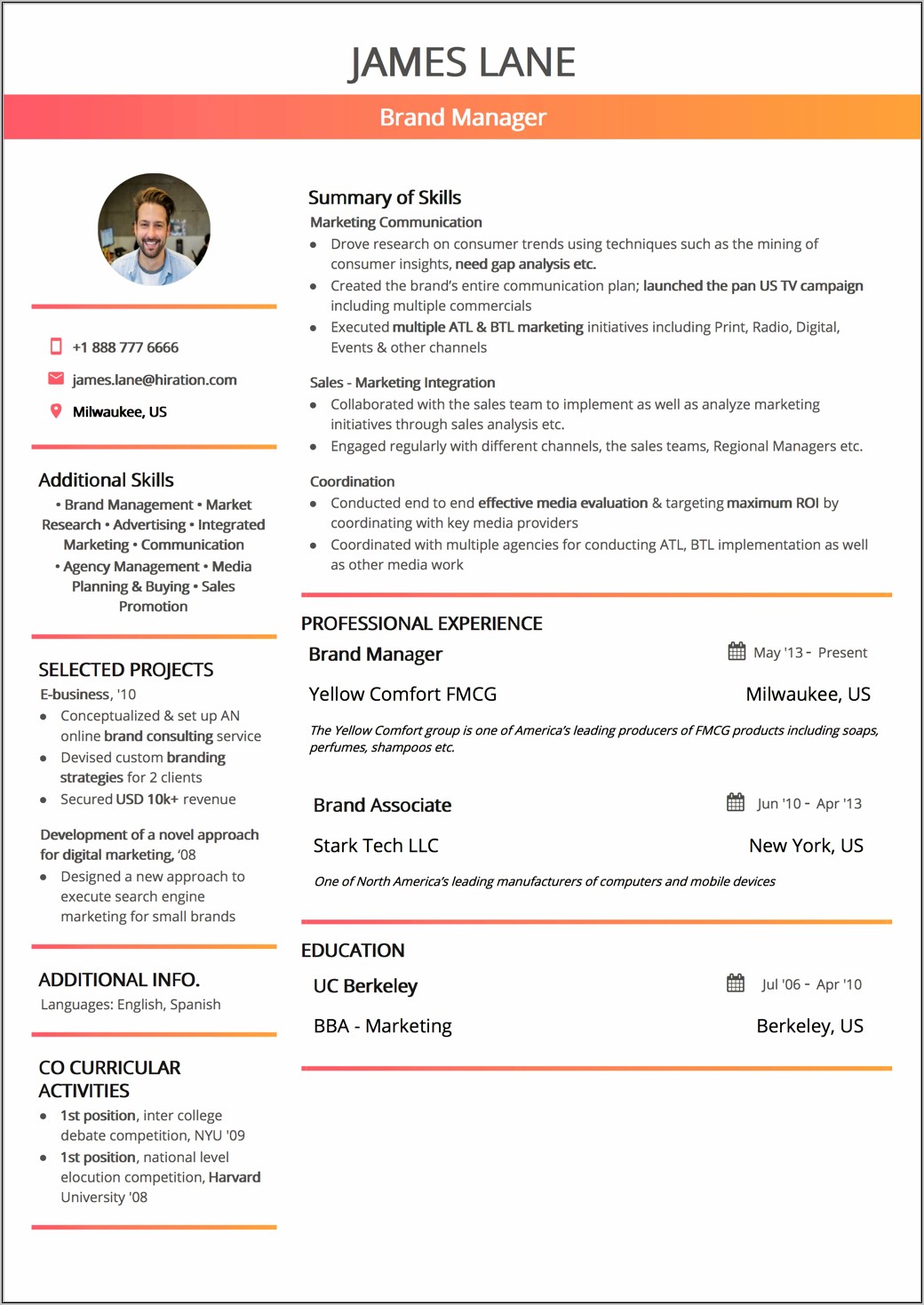 Example Of A Good Resume 2019