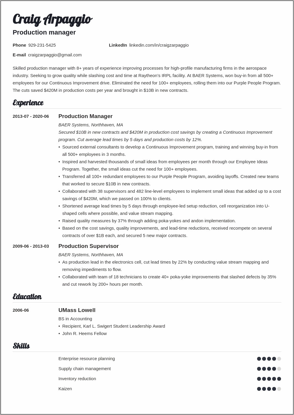 Example Of A Perfect Supply Planner Resume