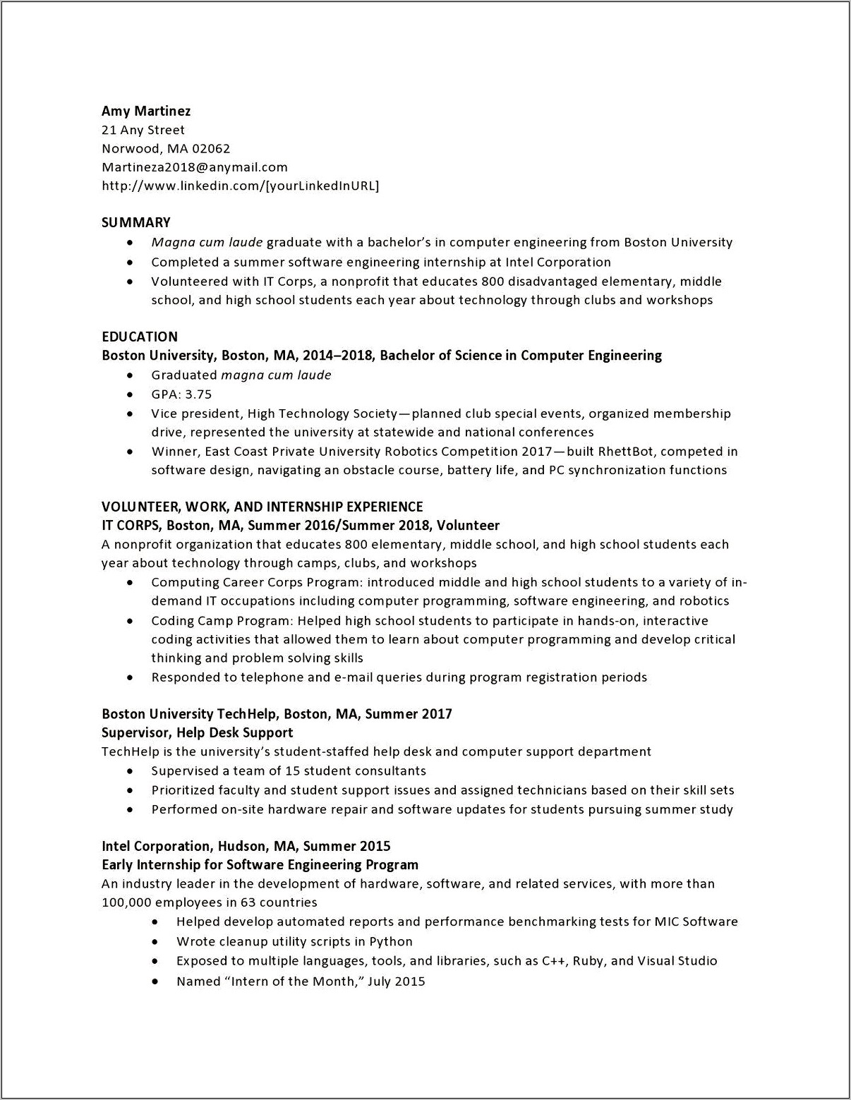 Example Of A Private Pilot Resume