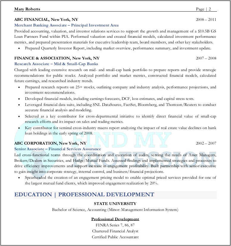 Example Of The Best Resume Format