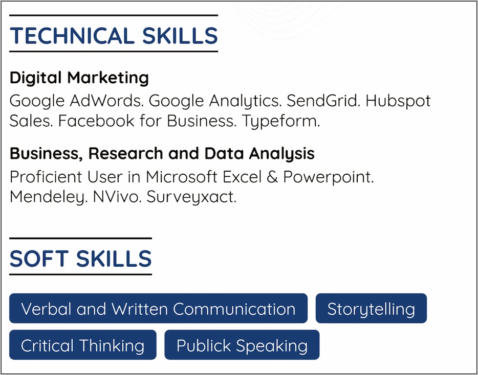 Example Soft Skills For It Resume