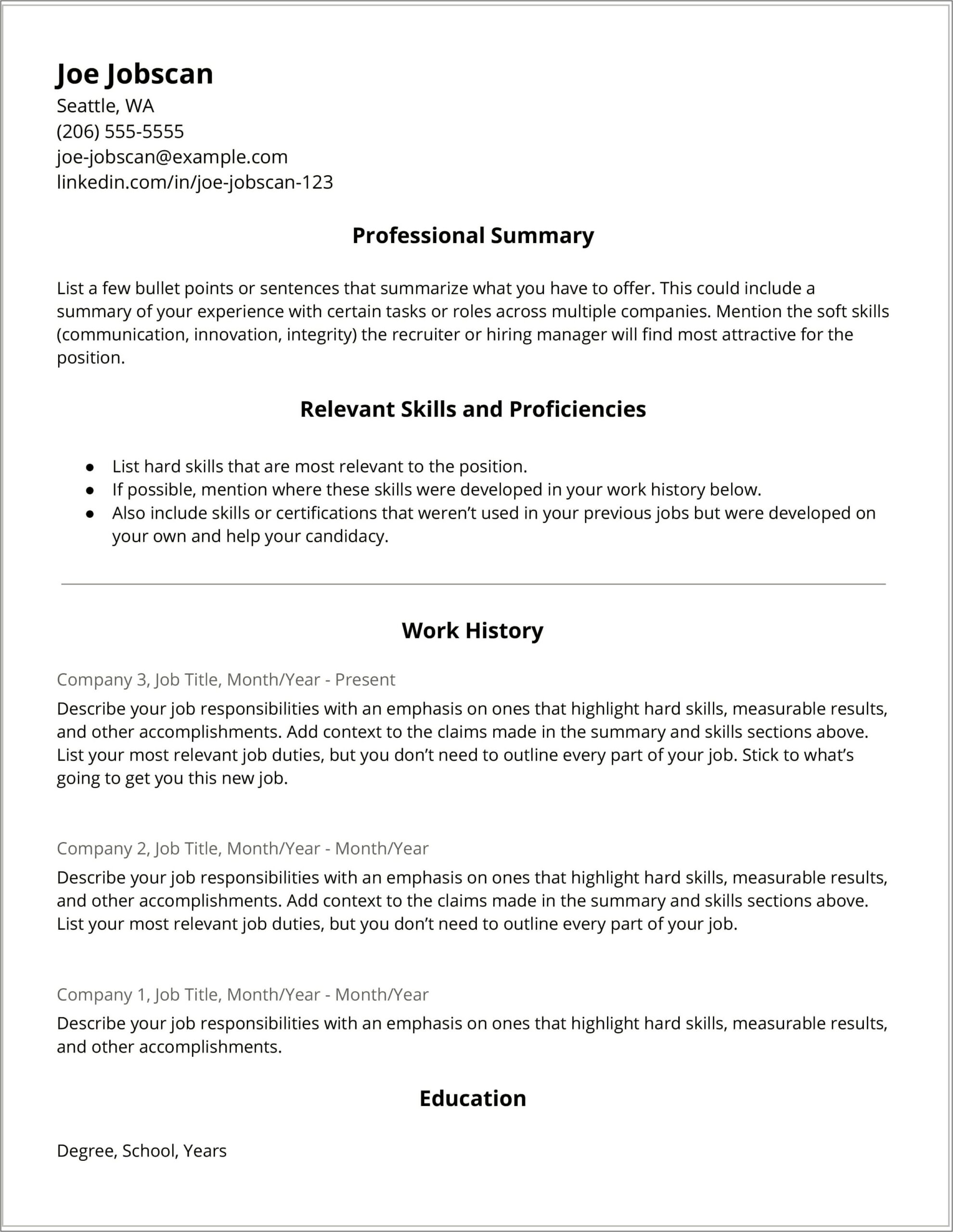 Examples Of Duties On A Resume