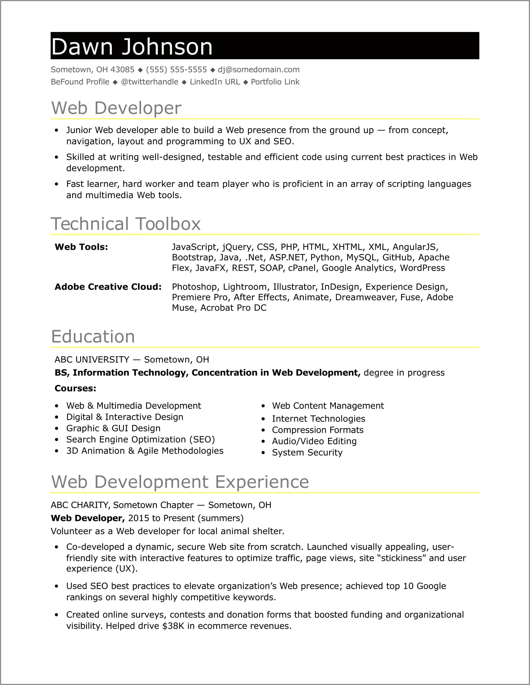 Examples Of Headlines For Resumes With Suggested Formatting